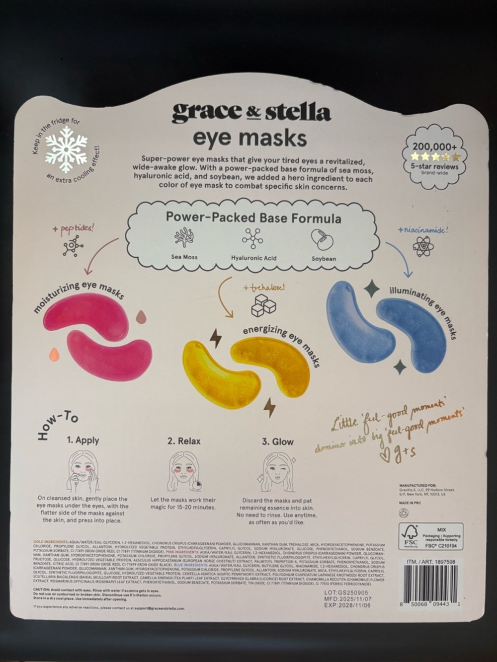 grace & stella Pink, Gold & Blue Eye Mask Trio - Picture 2 of 2